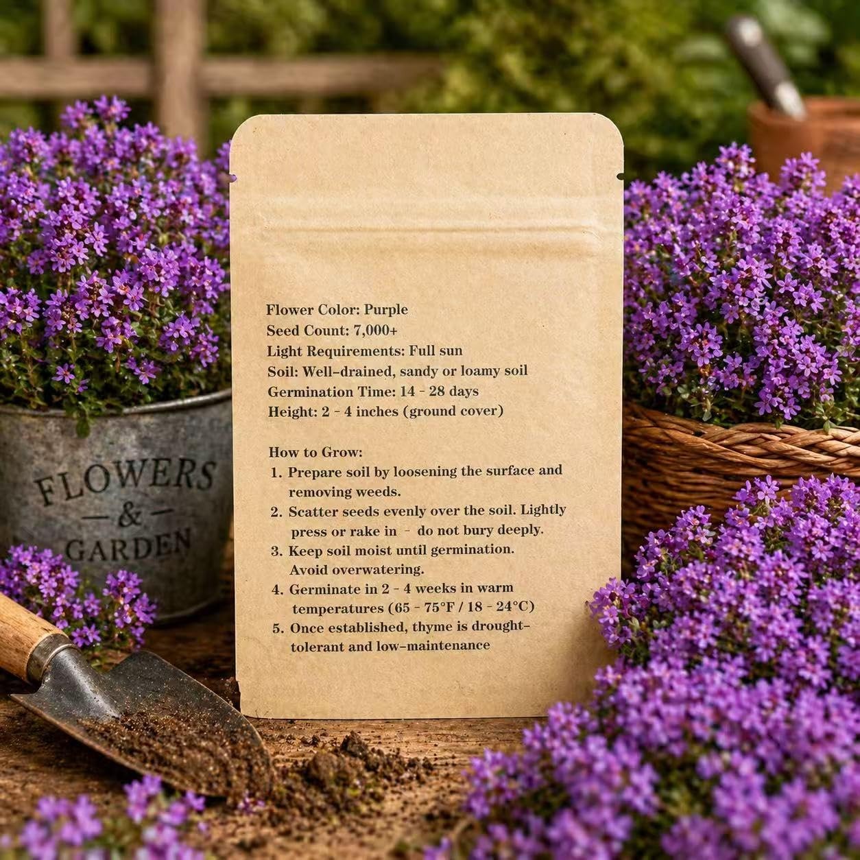 Purple Creeping Thyme Seeds 7000+ Seeds, for Planting, purple