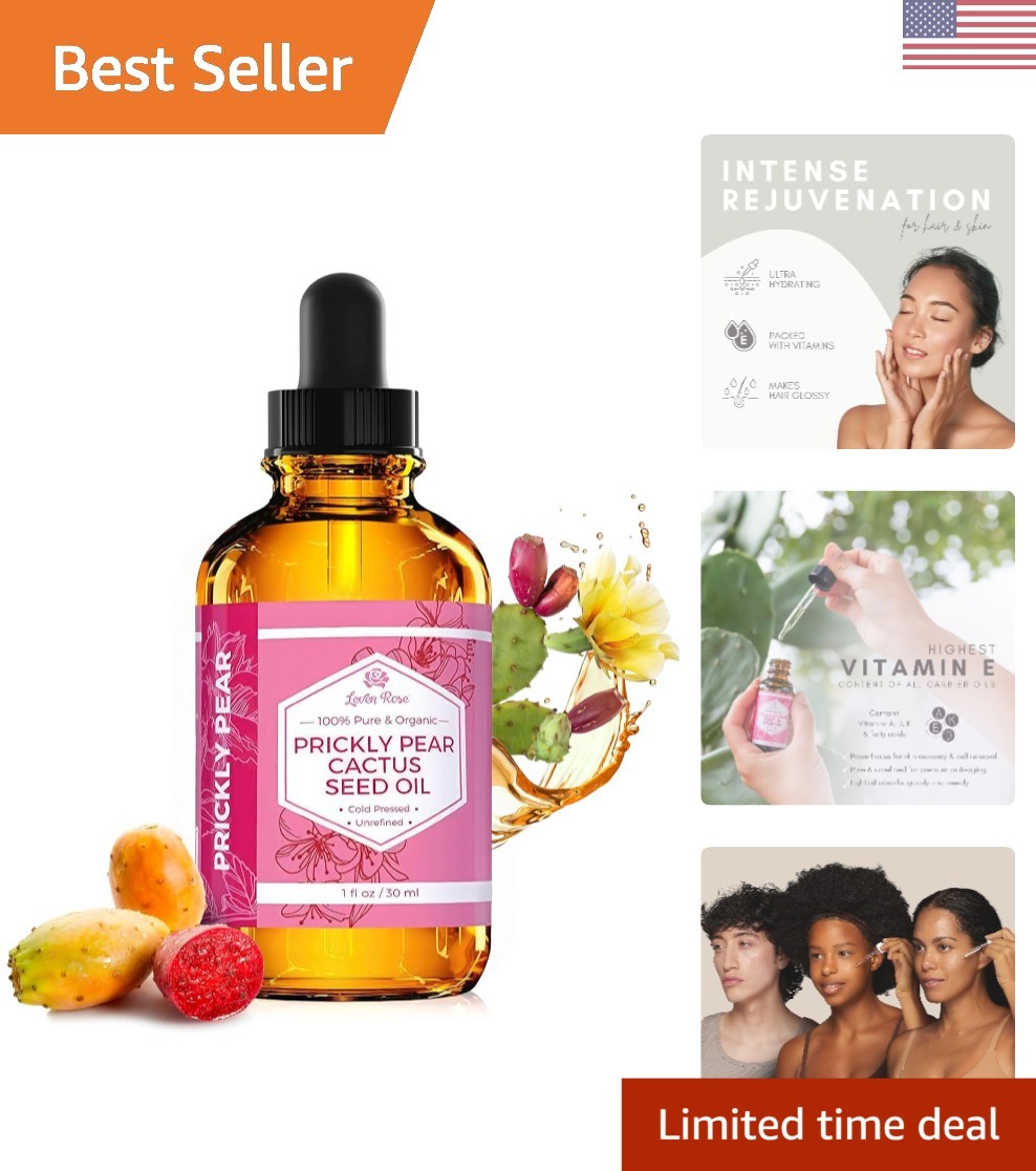 Extra Virgin Cold Pressed Prickly Pear Oil – Luxurious Face & Hair Treatment 1oz