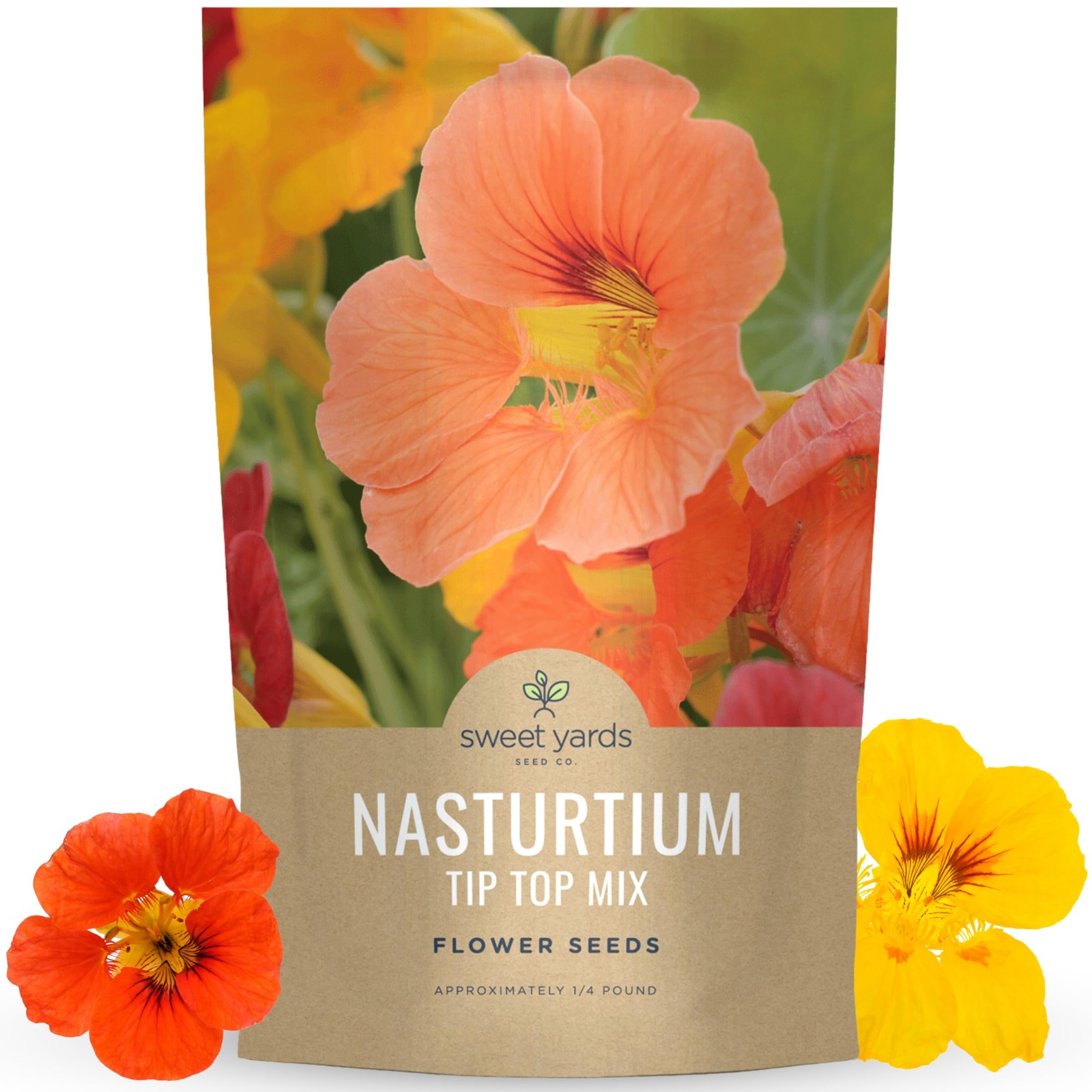 Nasturtium Seed Mix – 800 Flower Seeds for Planting – 4 Ounce Packet