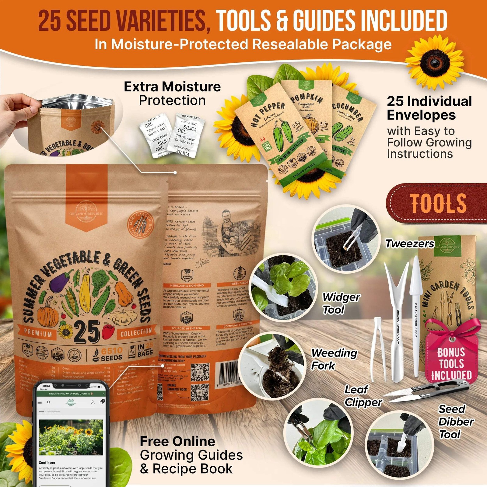 Summer Vegetable Seeds Variety Pack