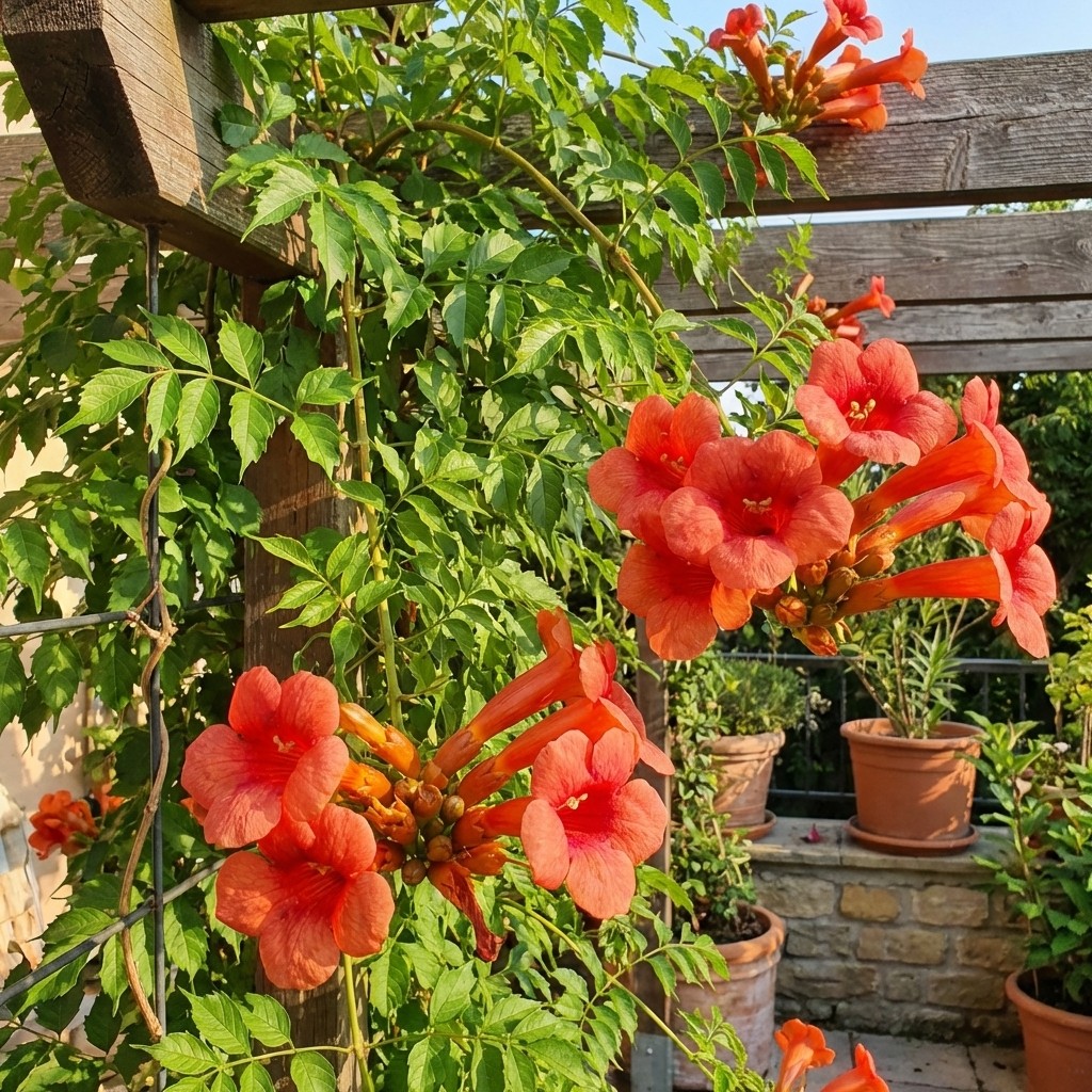 100Pcs Trumpet Vine Seeds, Climbing Flower Seeds for Garden&Trellis Planting