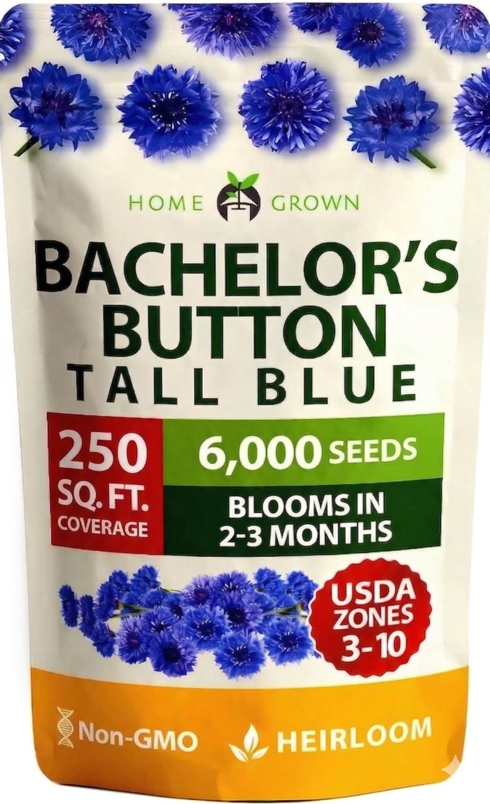 Bachelor Button Seeds Tall Blue – 6000 Cornflower, 1-Pack,
