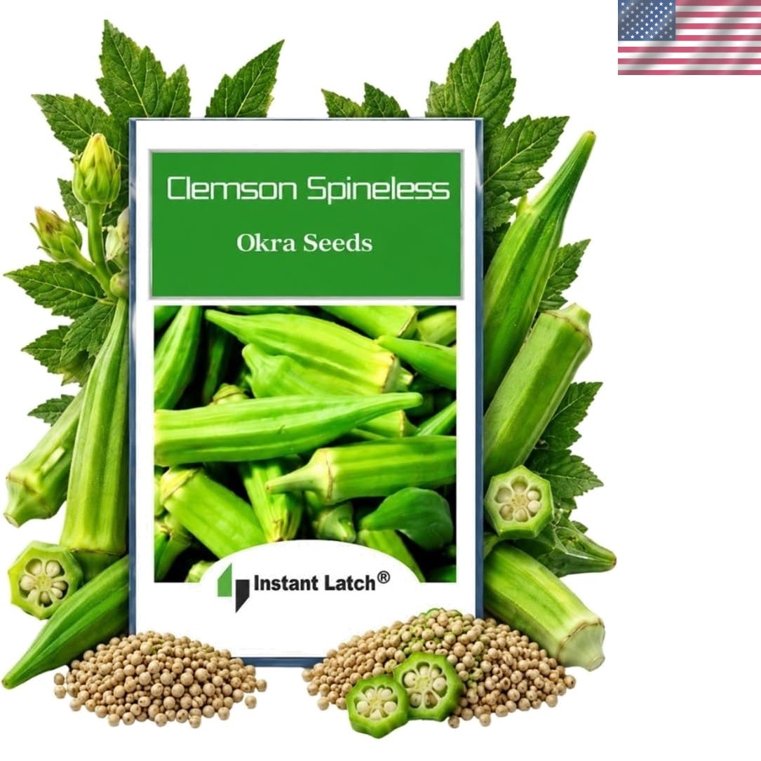 Fresh 100 Pack of Clemson Spineless Okra Seeds – Nutrient-Dense Heirloom Variety