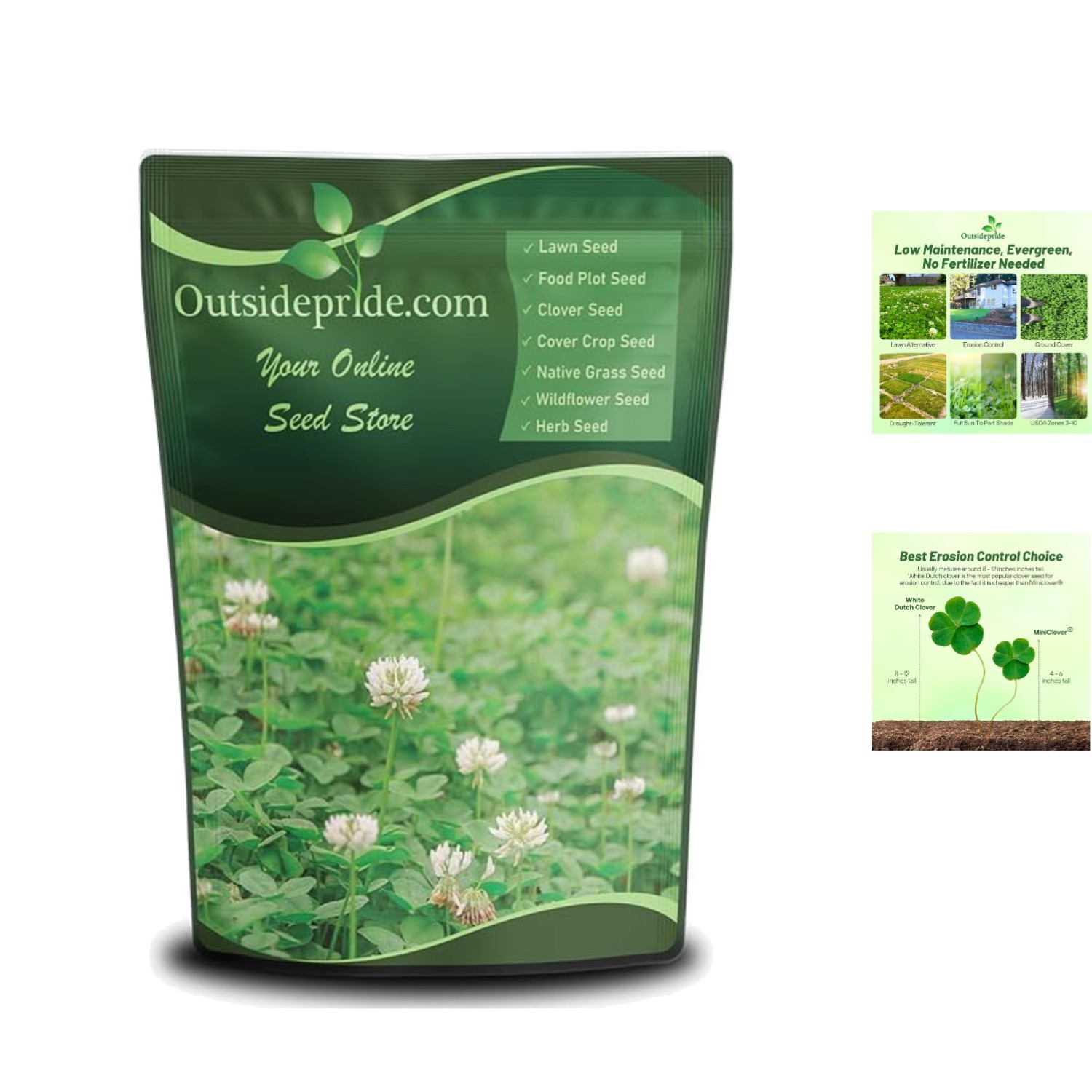 Eco-Friendly White Dutch Clover Seed – 2 lbs for Erosion Control & Rapid Growth