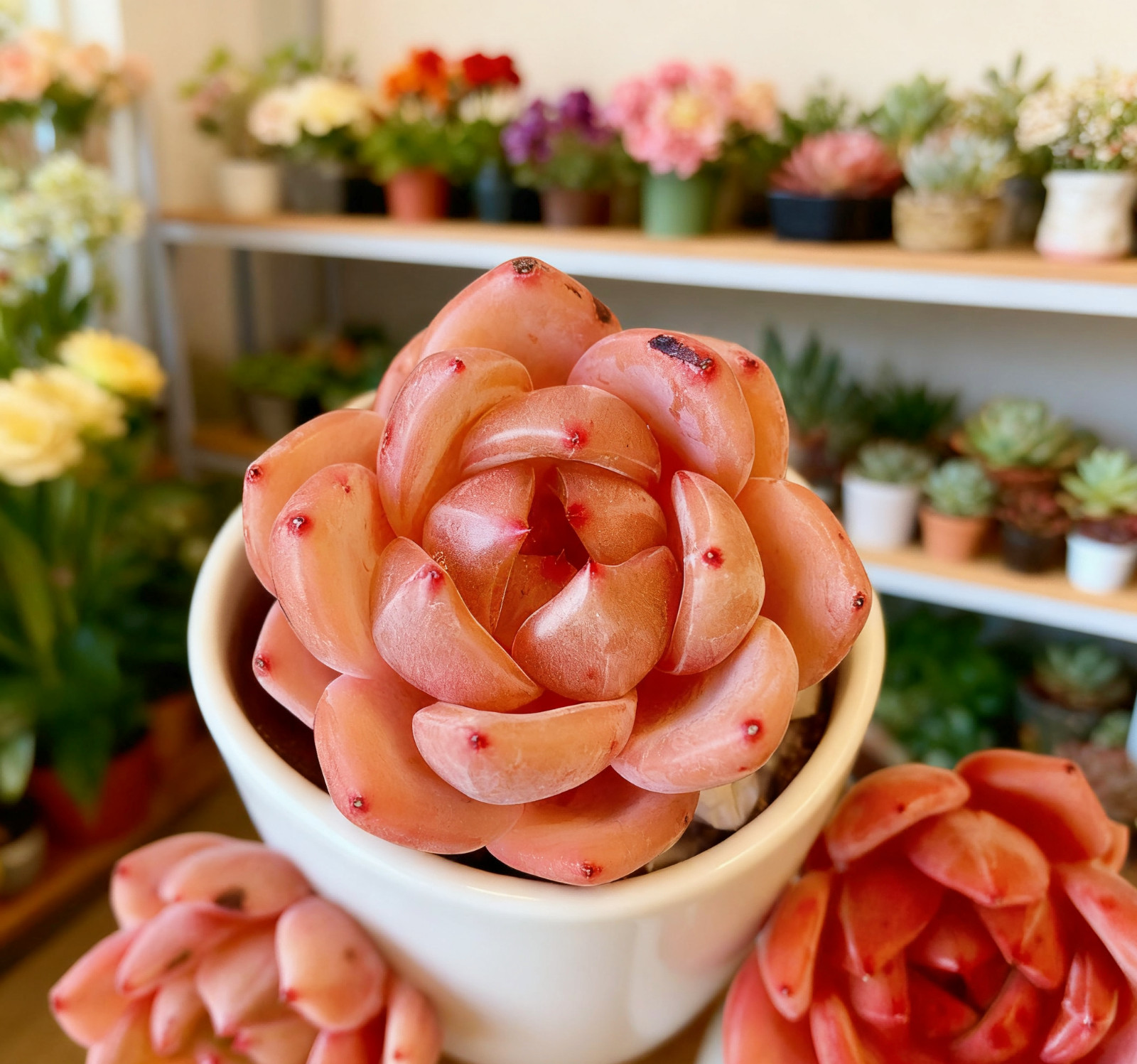 Echeveria Red Wine Champagne Succulents Plants Live, Bare root without soil pot,