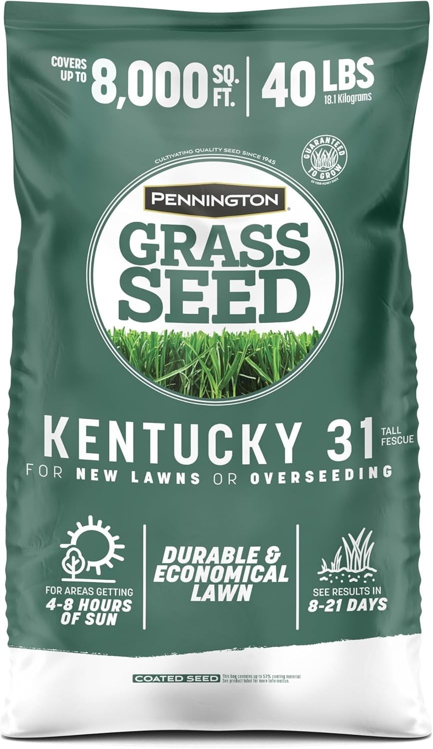 Penkoted Kentucky 31 Tall Fescue Grass Seed, 40 LB – Perfect for Your Lawn