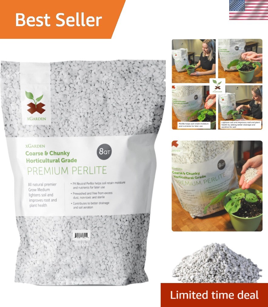 Organic Perlite Soil Amendment – 8 Quarts for Indoor & Outdoor Plant Care