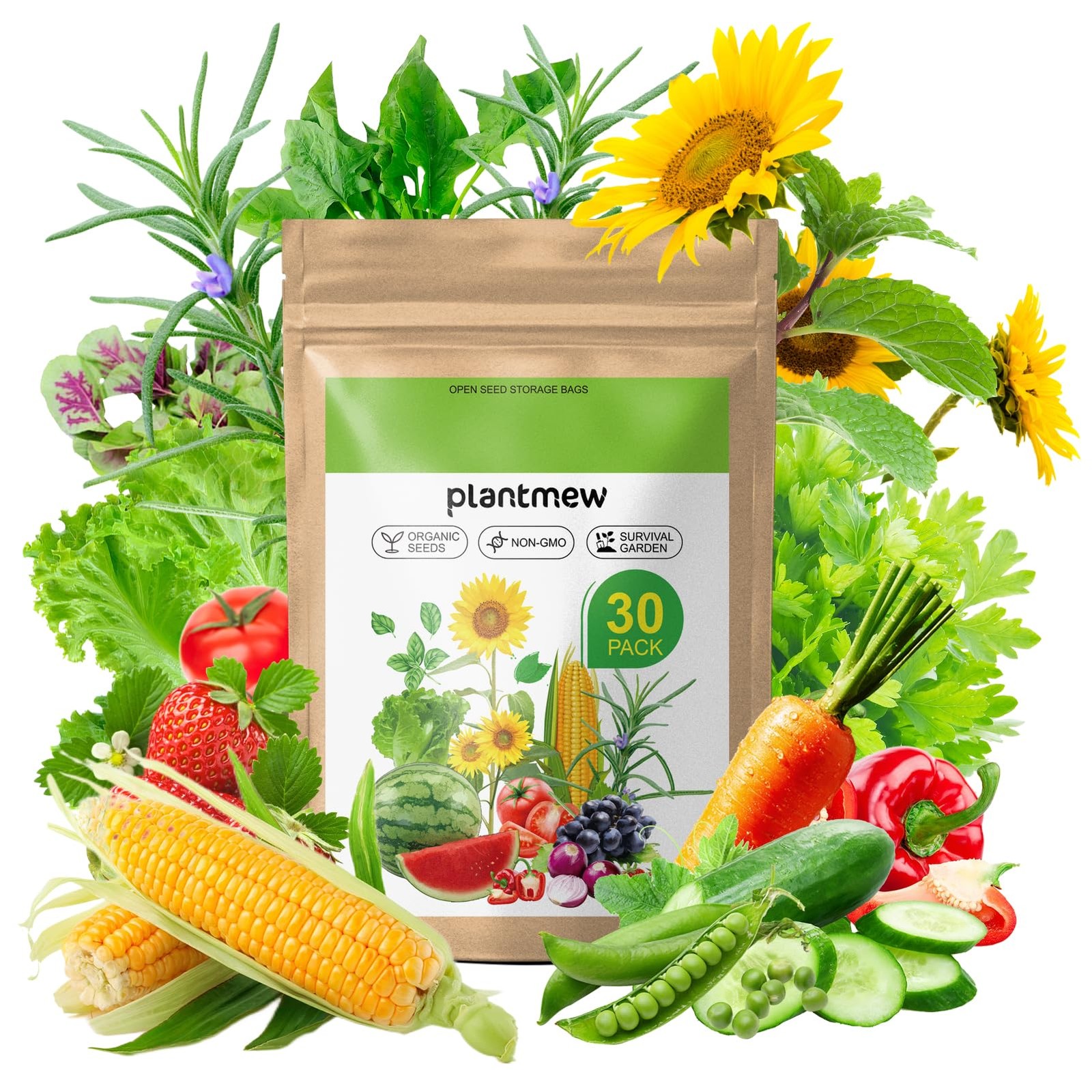 【Seed Vault】 Heirloom Vegetable Seeds Planting Kit – 15,000+ primary color