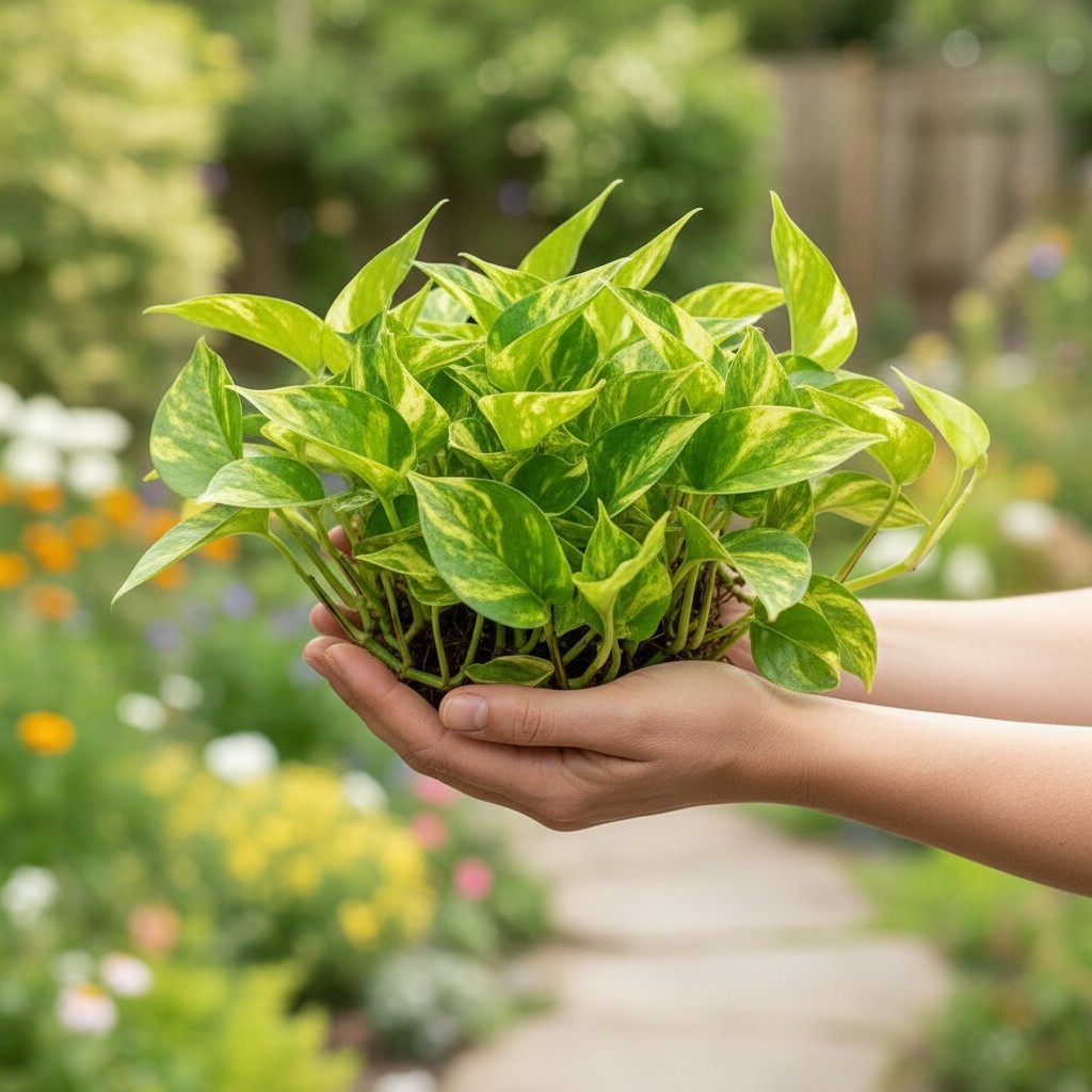 Rooted Golden Pothos Cutting – 2 Live 4–5″ Starter Vine for Indoor Growing
