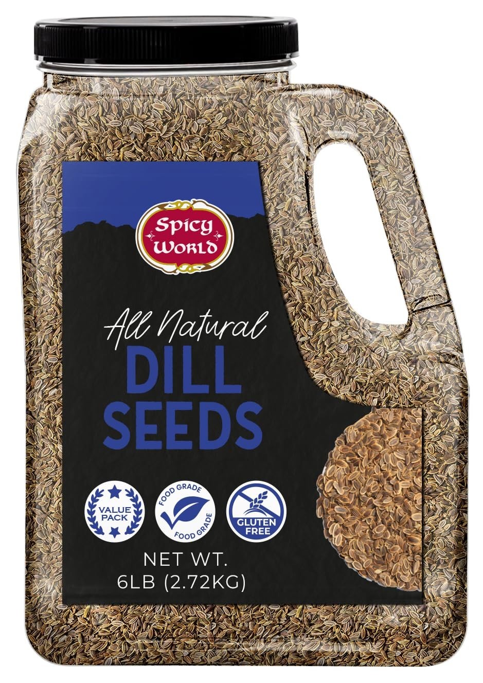 Bulk Dill Seeds 6 LB Jar – Whole Spice for Pickling & Cooking, Resealable Contai