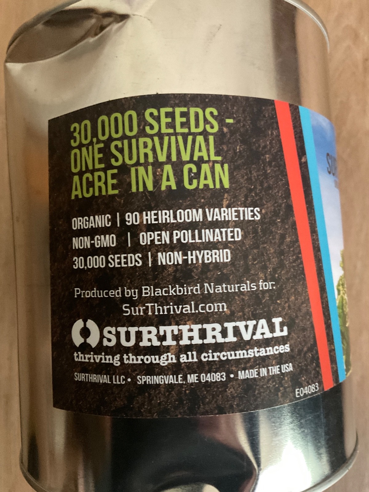 Preppers Vegetable Survival Garden Seed Cache 90 Varieties Organic, Non GMO