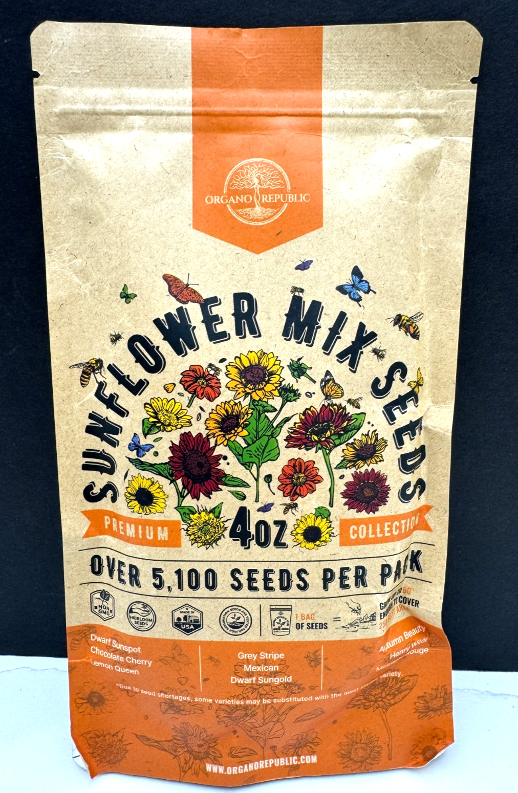 Sunflower Premium 5100 Mix annual Seeds 4oz Non GMO Heirloom NON GMO USA