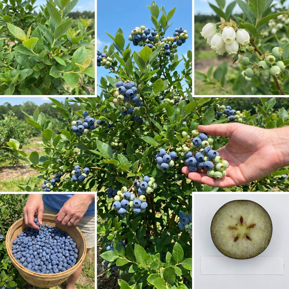 Biloxi Blueberry Live Plant 4-6 Inches Tall Rooted Southern Highbush