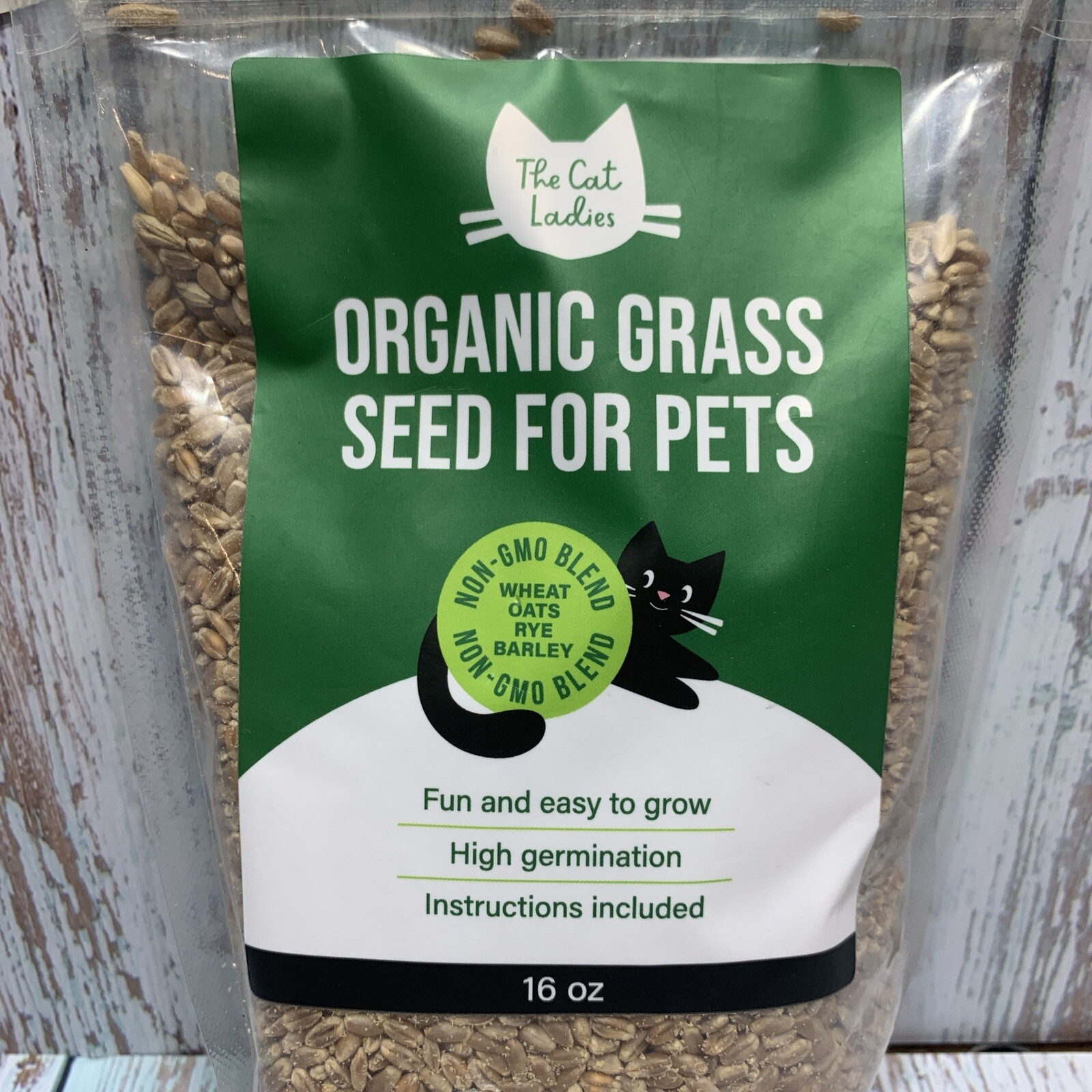 The Cat Ladies 100% Organic Cat 16oz Grass Seed Non GMO blend