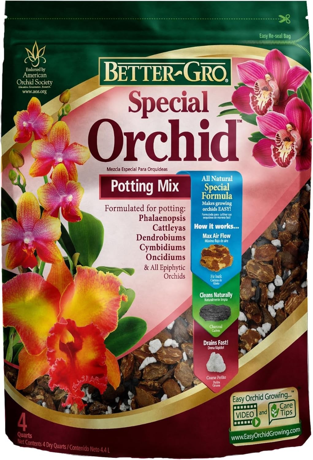 Special Orchid Mix – Bark Potting Mix for Healthy Growth – 4 Quarts