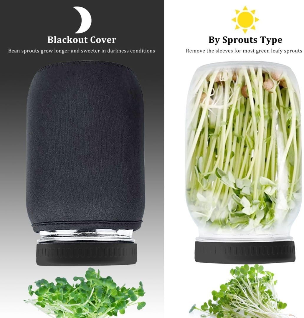Grow Fresh Microgreens at Home – 32 oz Sprouting Jars with Drain Tray Included