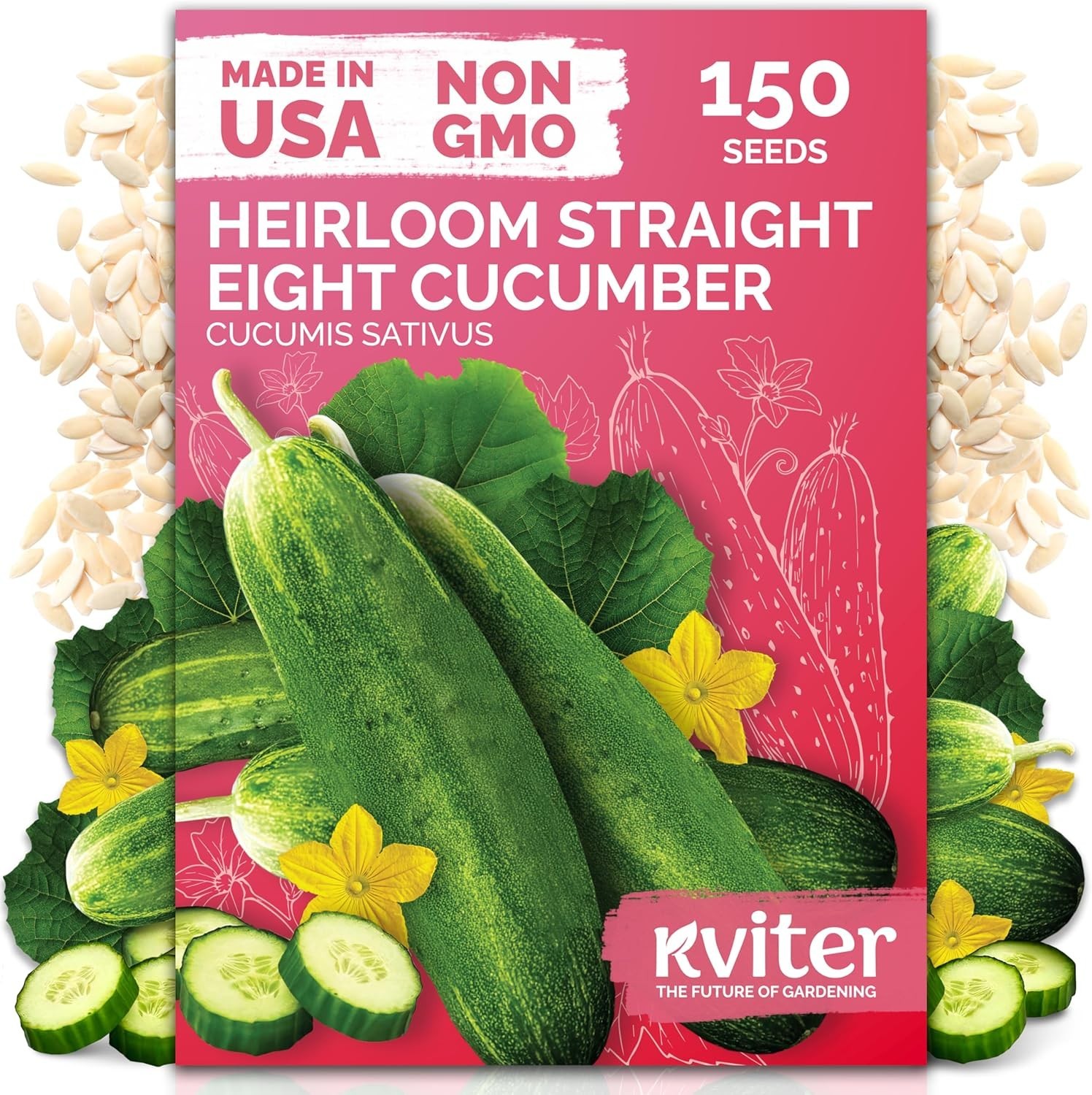 Organic Straight Eight Cucumber Seeds – Perfect for Slicing & Low Maintenance