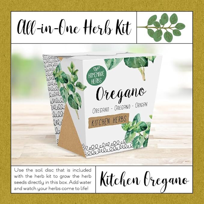 Homemade Herb Kit – All-in-One Kitchen Oregano Grow Kit – Indoor Garden Planter