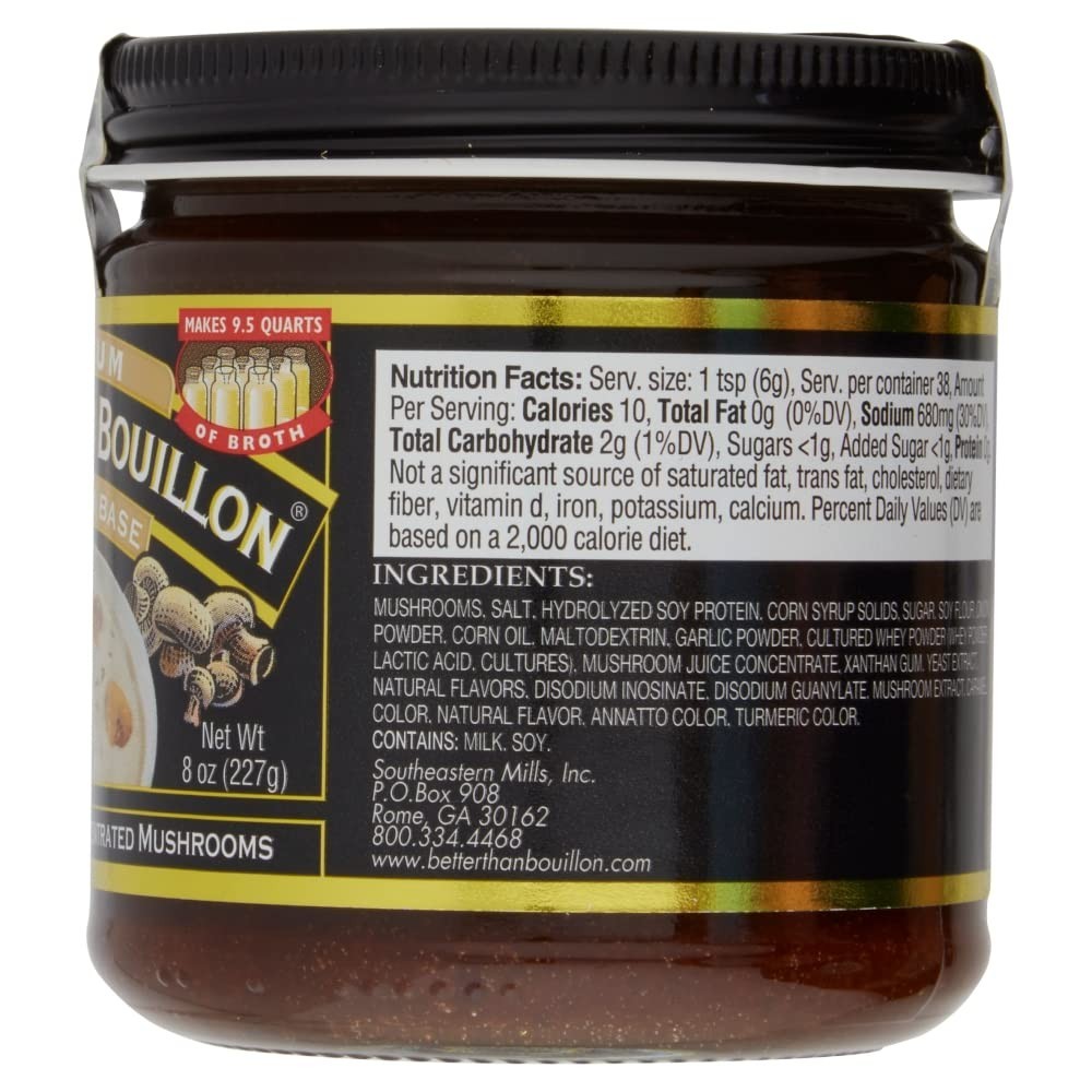 Gourmet Mushroom Base – 8 OZ Jar for Rich Soups and Marinades, 9.5 Quarts Yield