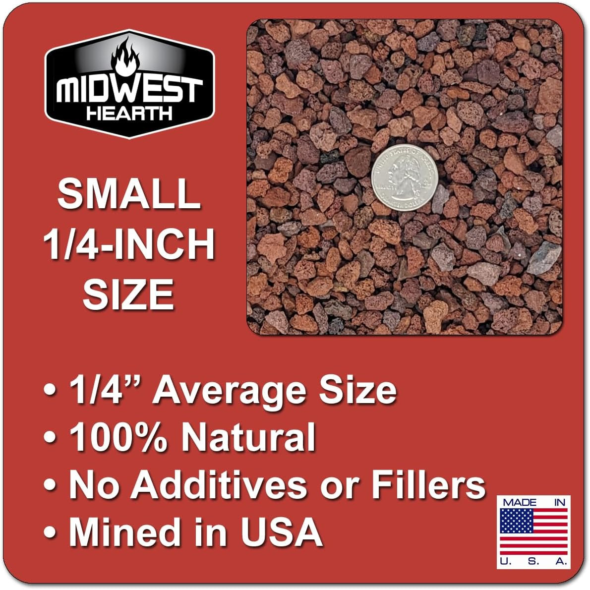 Red Lava Rocks for Plants Natural Horticultural Volcanic Rock (1/4″ Size) (Mined