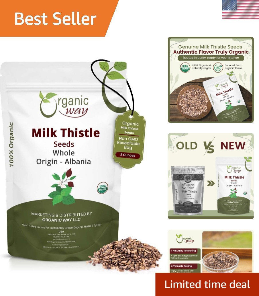 Silybum Marianum Milk Thistle Seeds – European Organic & Kosher, 2 Oz for Health