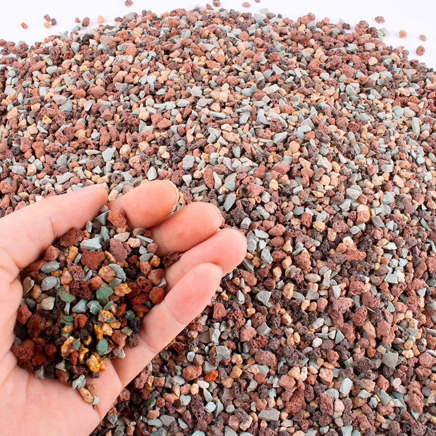7Lb Mix Lava Rocks for Plants in Door -Gravel Pebbles for Bonsai Succulent Cactu