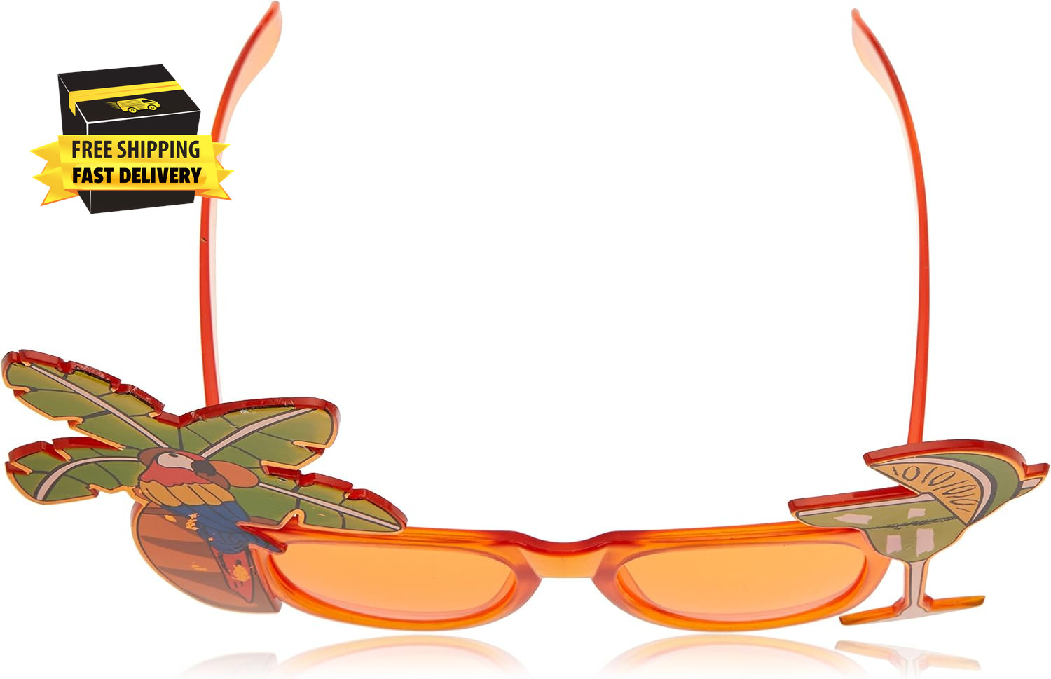 Palm Tree & Parrot Fanci-Frames Luau Party Supplies, Novelty Glasses, One Size,