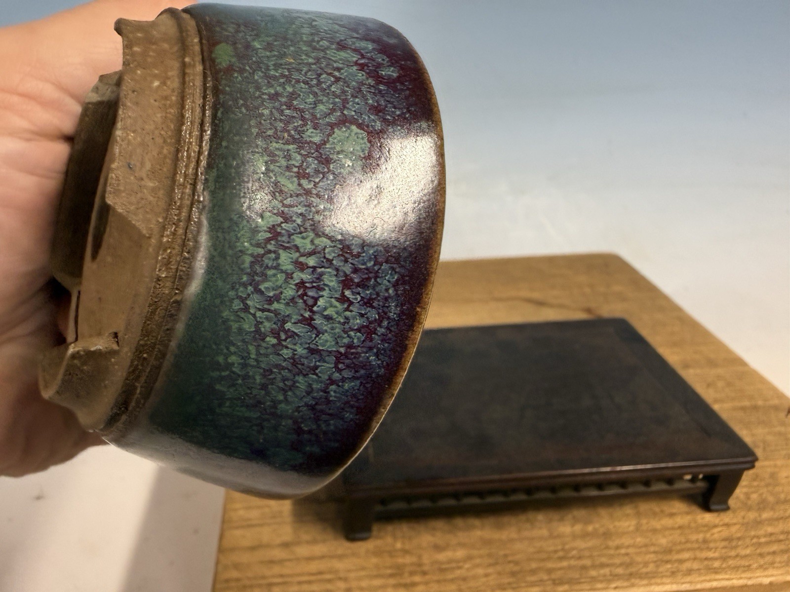 Japanese Unknown Maker Shohin Bonsai Tree Pot 3 5/8 By 1 5/8” Beautiful Glaze!!!
