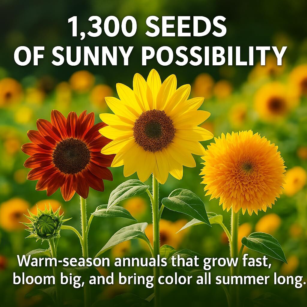 1300+ Sunflower Seeds Variety Pack 2oz Bulk Mammoth Dwarf Giant Lemon Queen