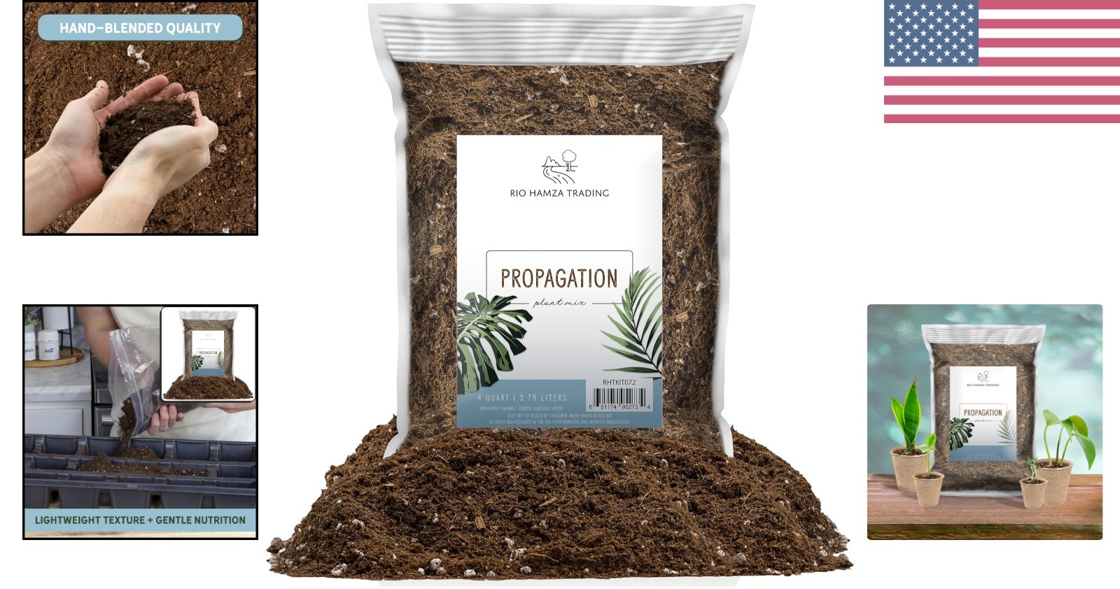 4 Quarts Hand Blended Soilless Plant Propagation Mix for Houseplants Success