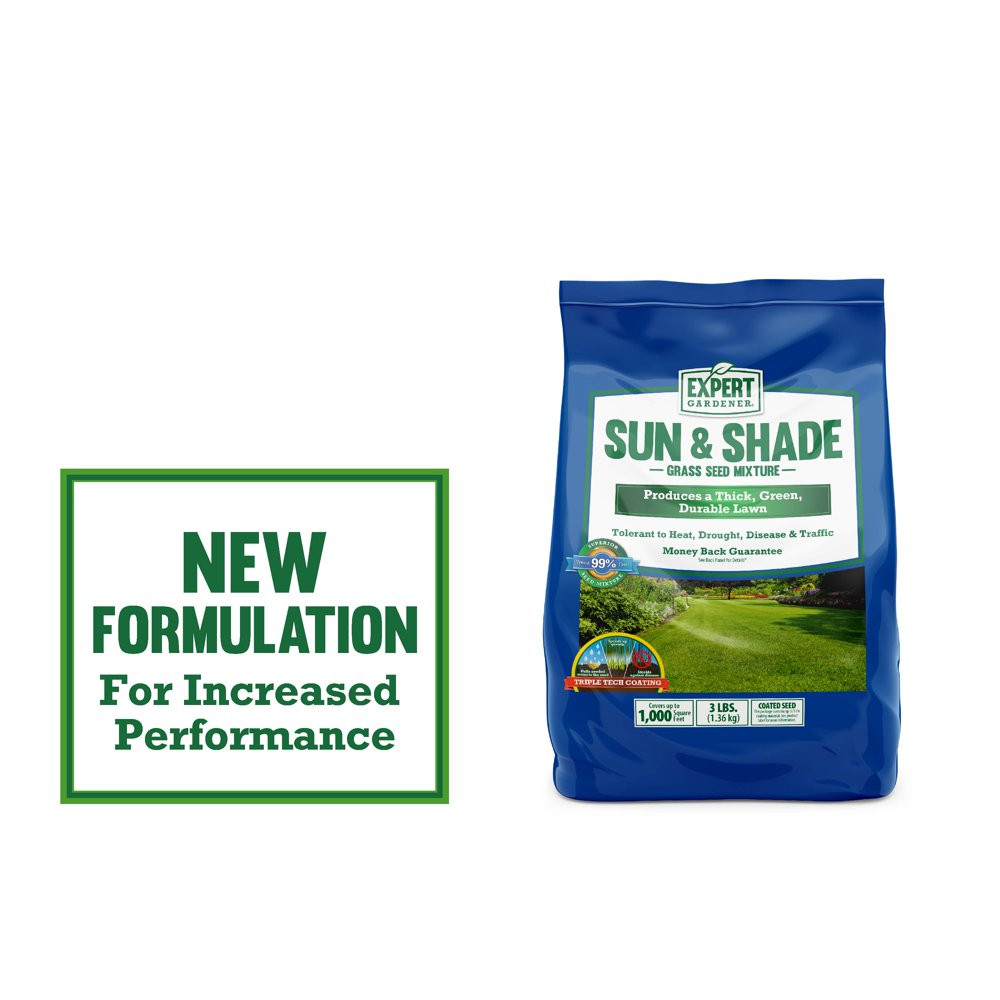 GRASS SEED Sun & Shade Northern Mix Sun to Partial Shade, 3, 7, 20 Lb.