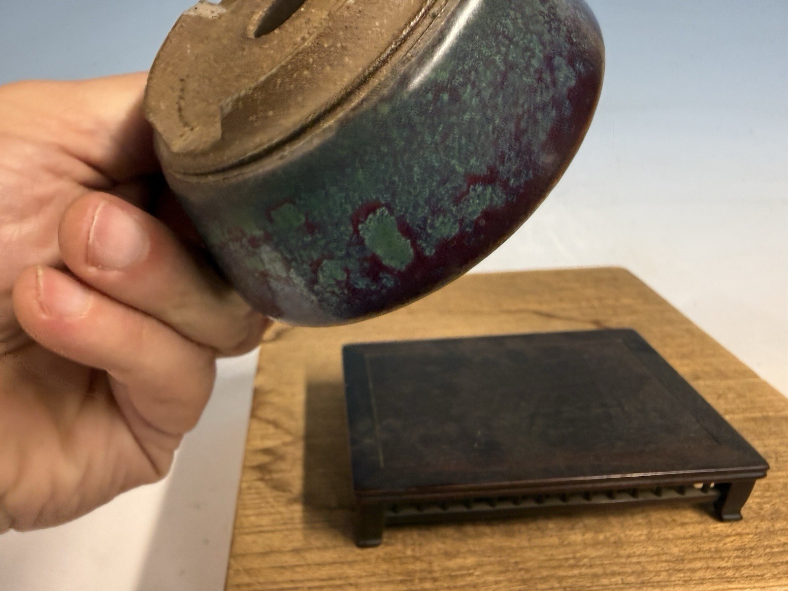 Japanese Unknown Maker Shohin Bonsai Tree Pot 3 5/8 By 1 5/8” Beautiful Glaze!!!