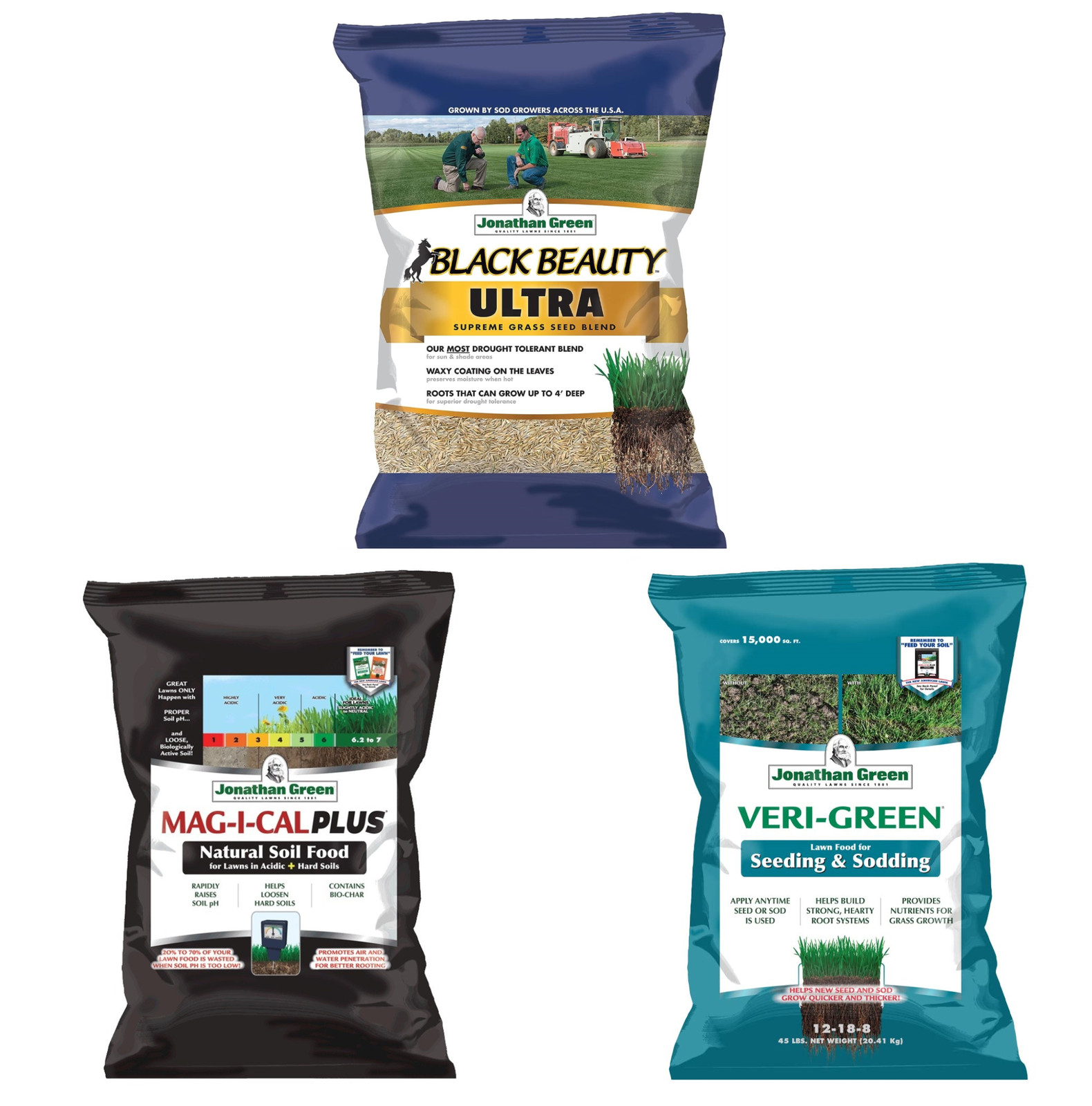 Jonathan Green Grass Seed & Fertilizer Bundle for Acidic Soil – 15,000 sq ft