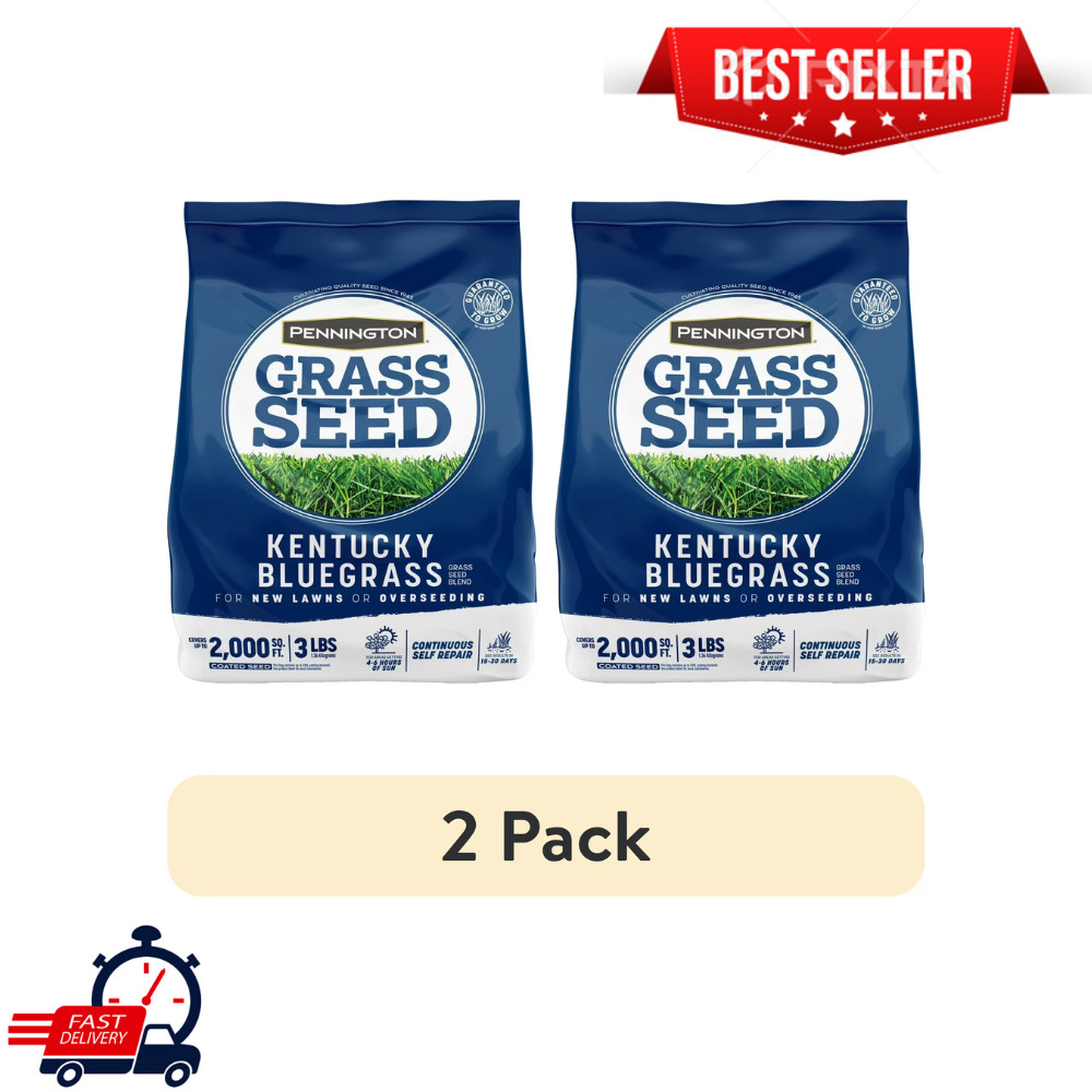Pennington Kentucky Bluegrass Northern Grass Seed Mix, Sun & Shade, 3 lb, 2 Pack