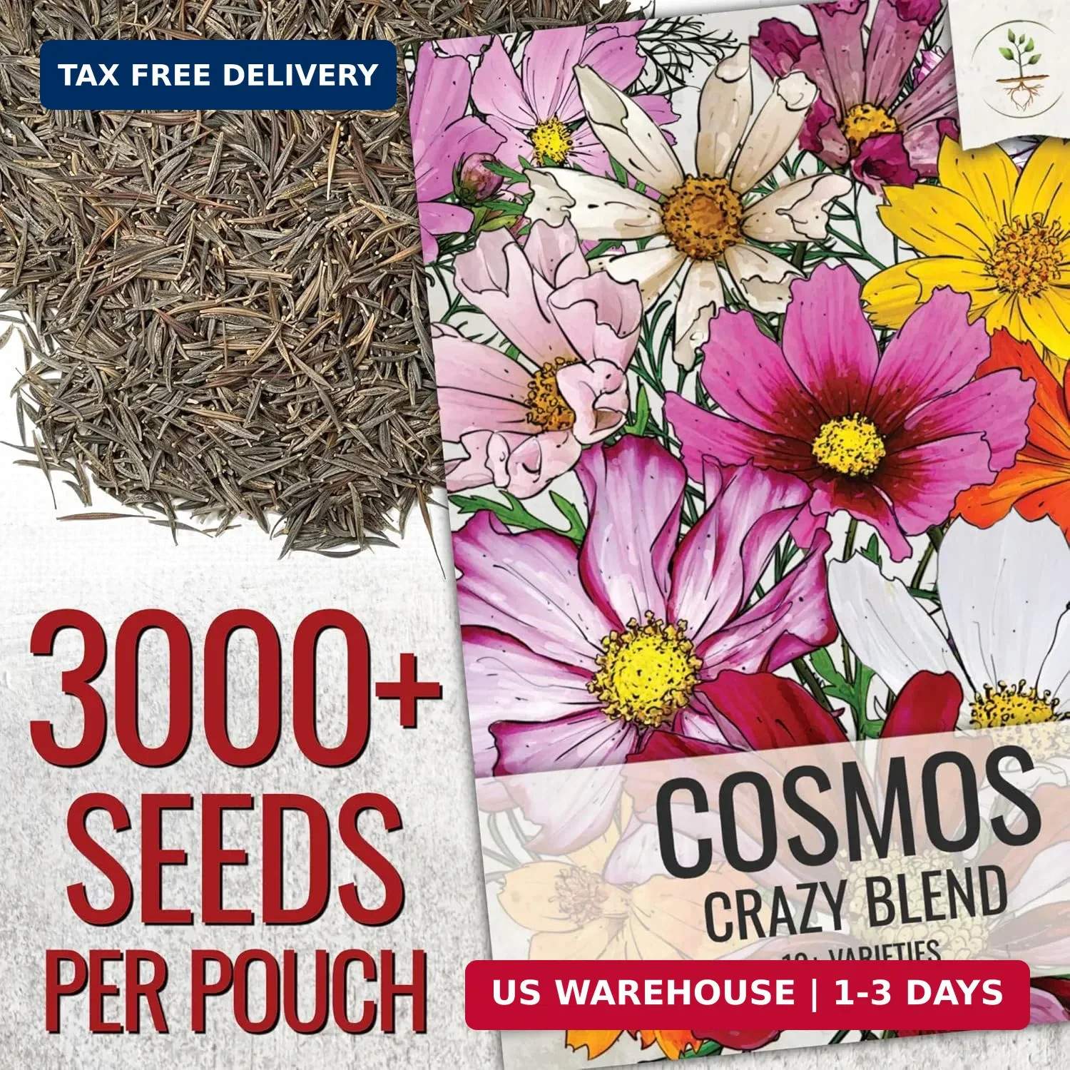 Seed Needs Flower Seeds Cosmos Crazy Blend No Filler 10+ Varieties Cosmos | Cosm