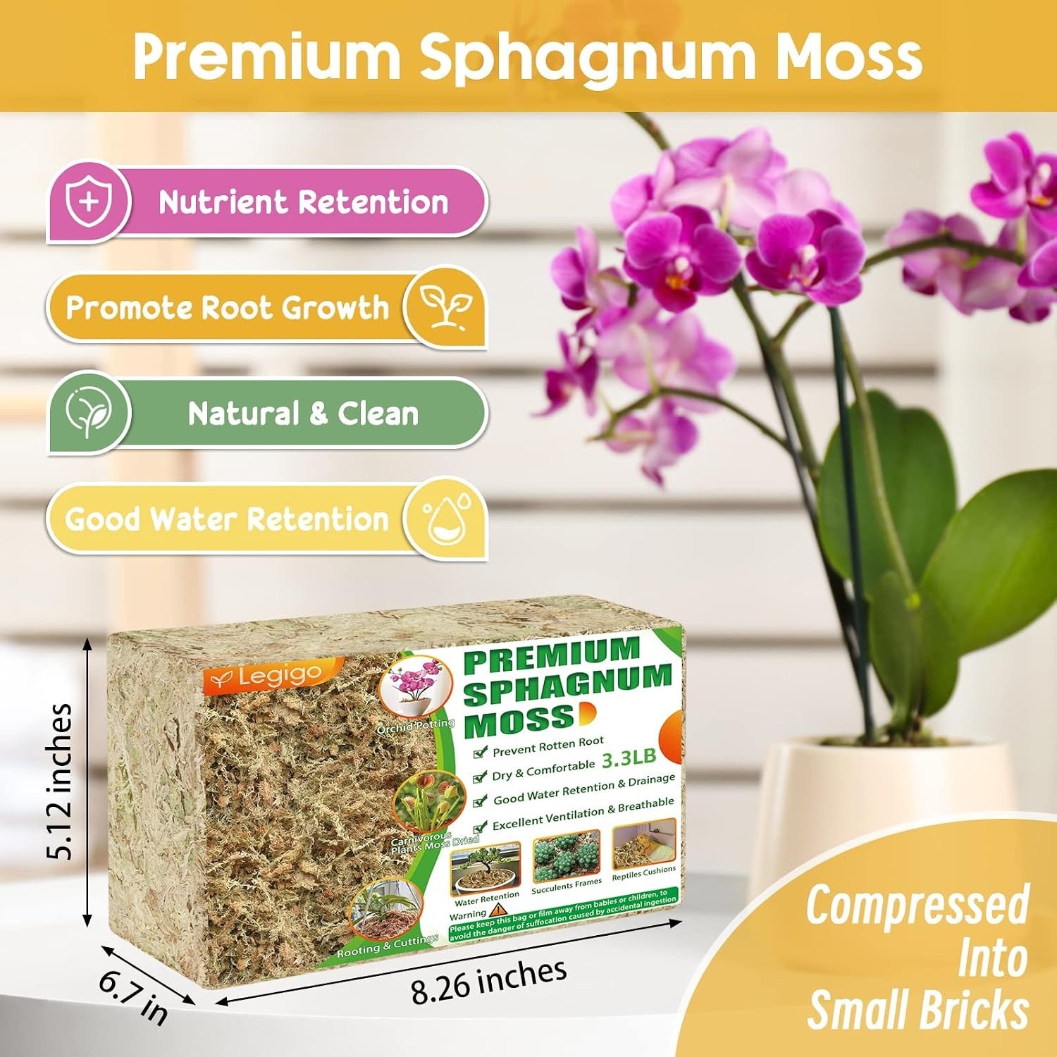 Long Fiber Orchid Moss – 3.3LBS Dried Succulent Moss
