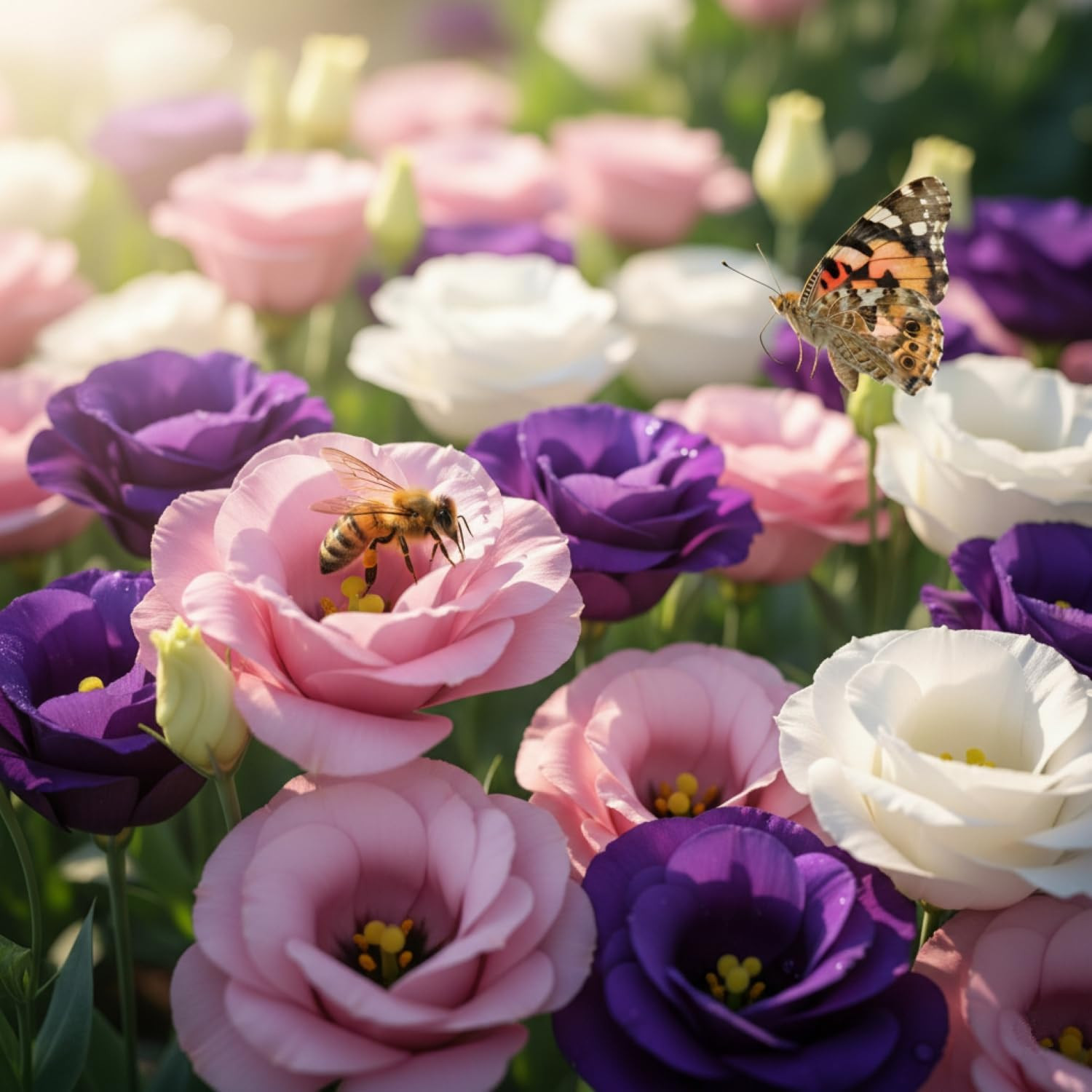 1000 Lisianthus Seeds for Planting, Mixed Color Eustoma Flower Seeds, Thornless