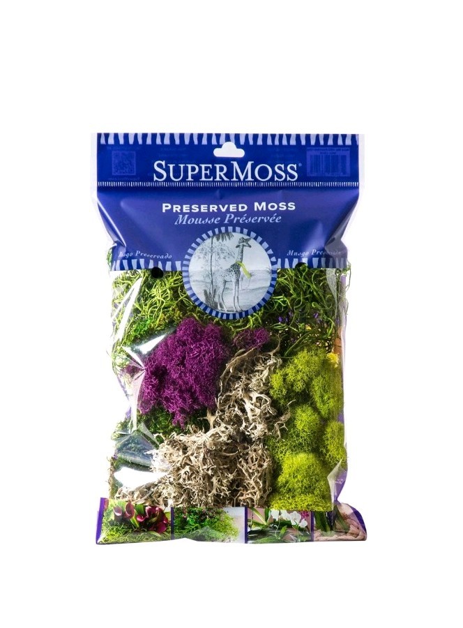 SuperMoss Moss Mix 80.75 in3 Natural Dried Decorative Moss for Crafts and Decor