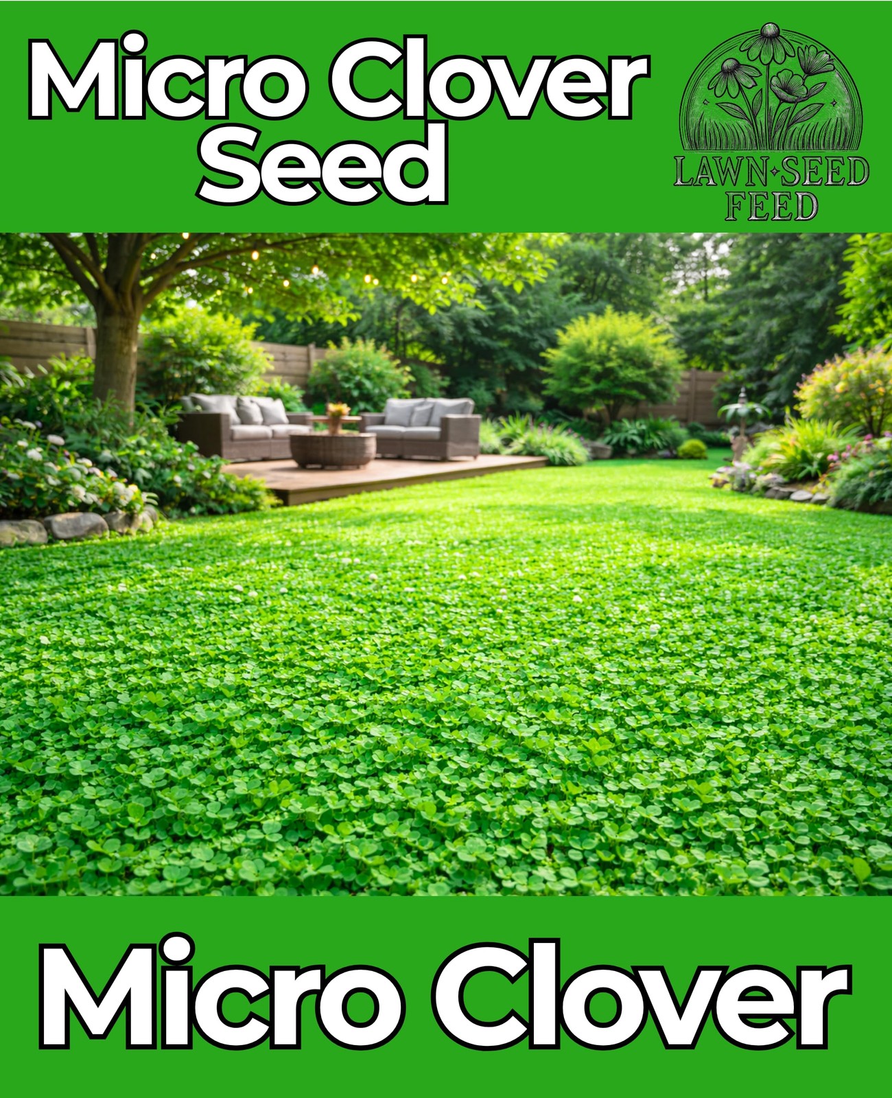 Lawn Seed Feed Micro Clover – 8Oz Nitro-Coated 120000 Total Seed – Transform