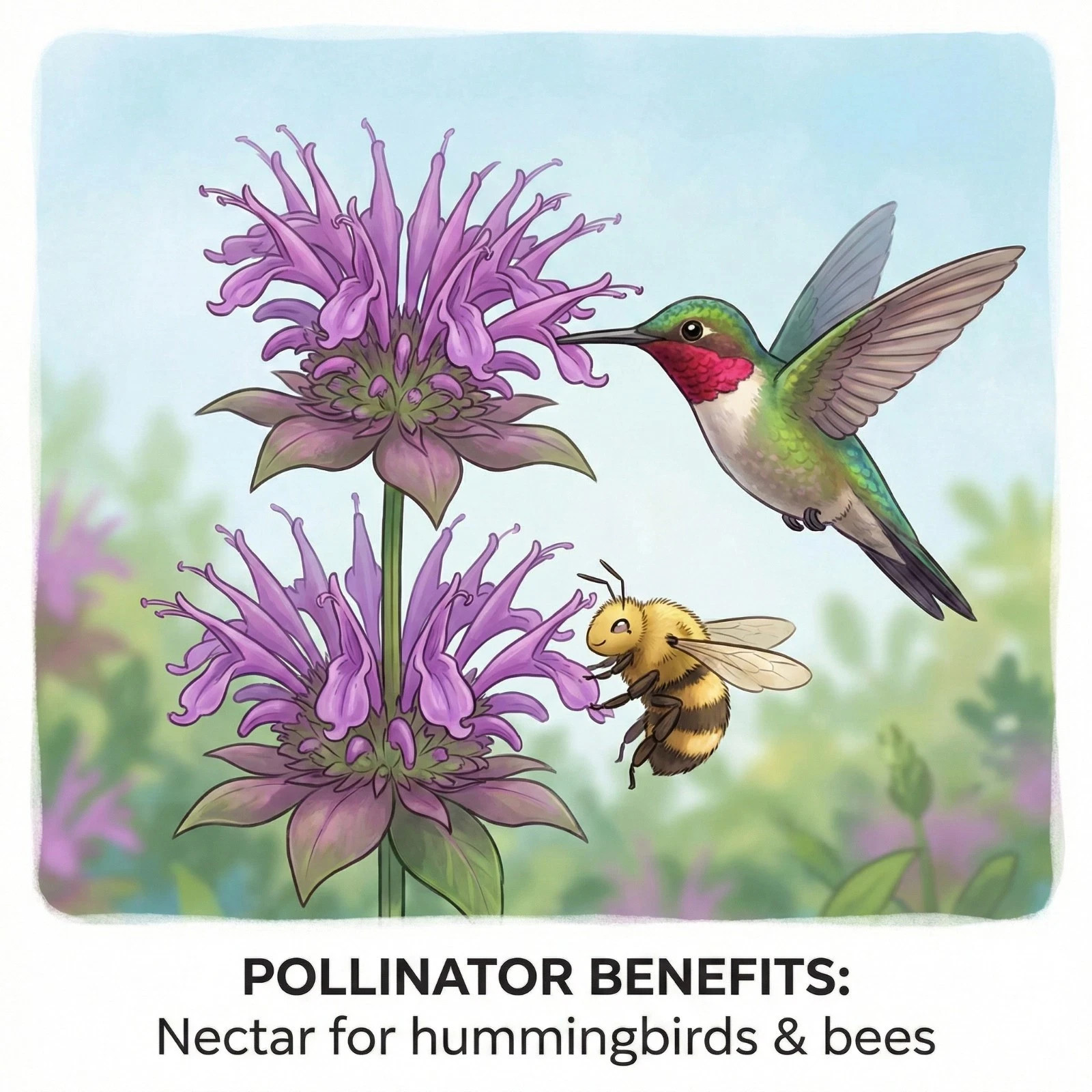 500 Wild Bergamot Bee Balm Seeds, Perennial Pollinator Non-GMO Garden Flower