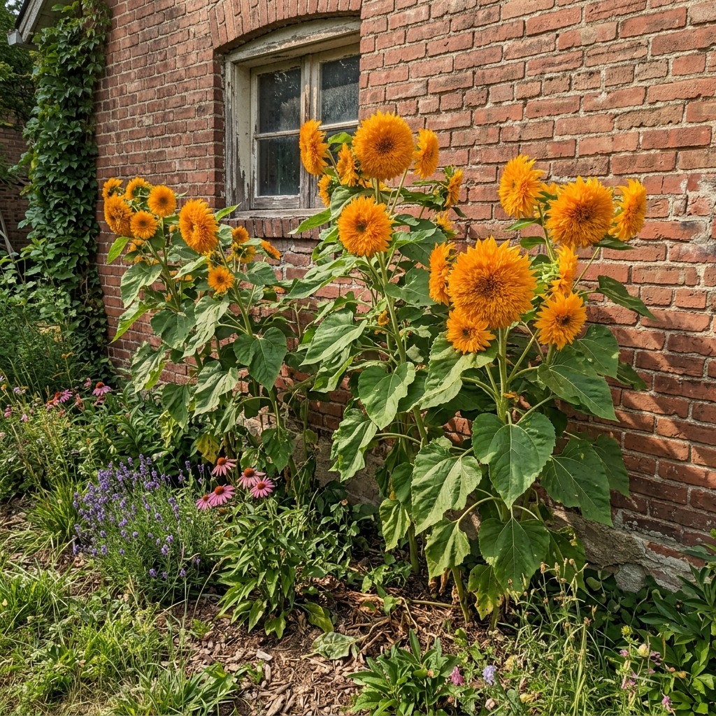 100 Count Orange Teddy Bear Sunflower Seeds – Long Lasting Patio Blooms