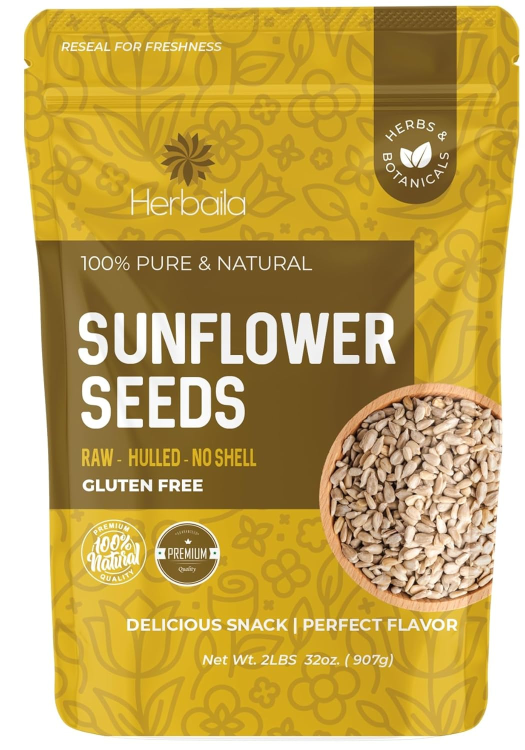 Sunflower Seeds Raw 2Lbs – Unsalted Sunflower Seeds to Eat – Shelled Sunflowe…