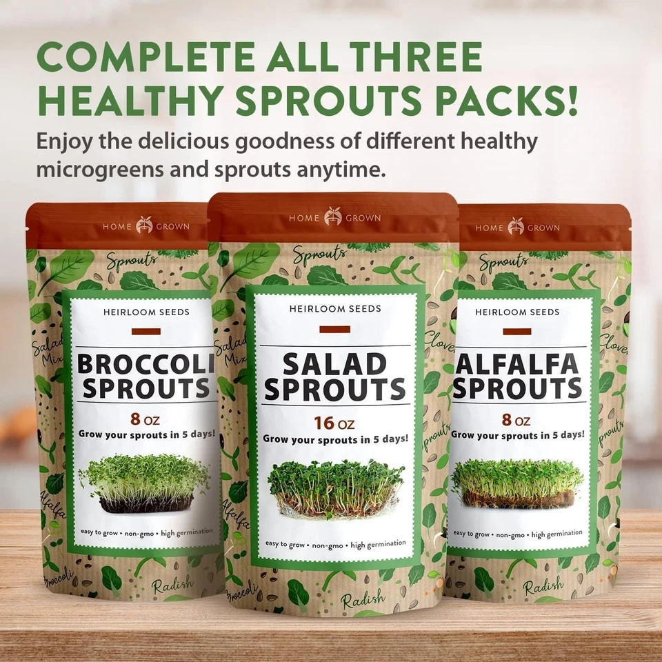 Broccoli Sprouting & Microgreens Seeds – 64,200 Non-GMO Heirloom