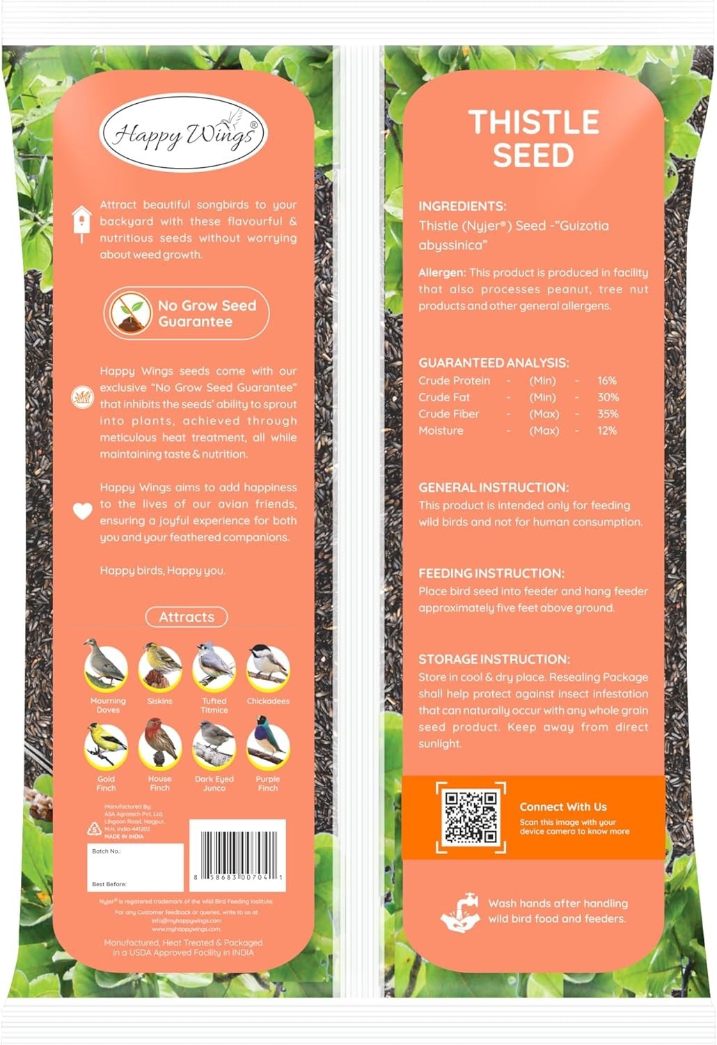 High-Quality Nyjer Seed for Birds – 5lb No Grow Seed, Perfect for Tube Feeders