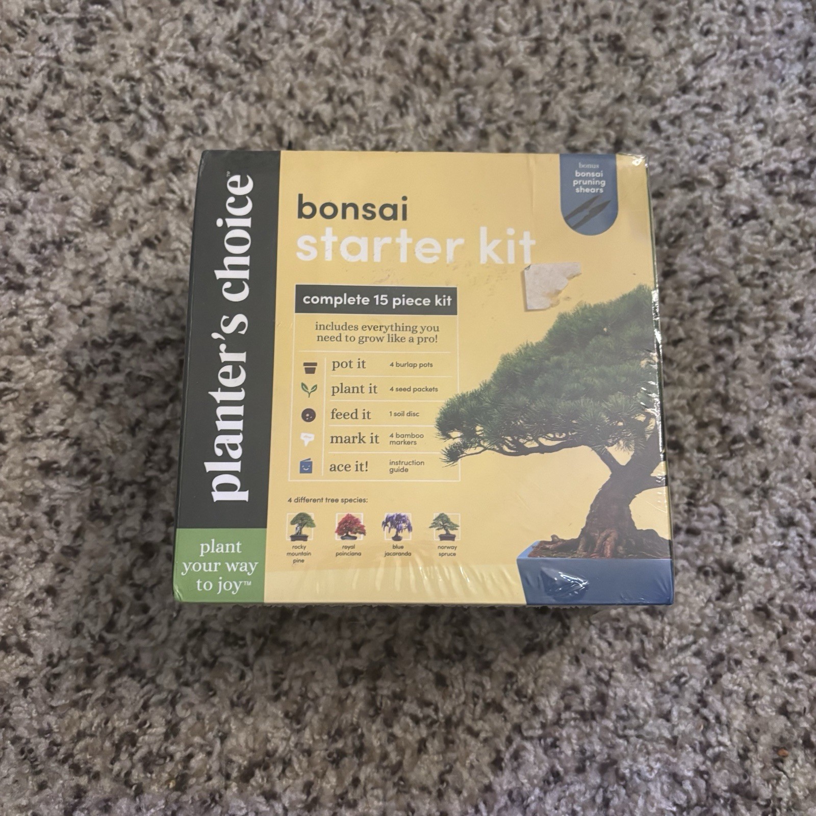 Planter’s Choice Bonsai Starter Kit DIY Tree Growing Kit Gardening NEW
