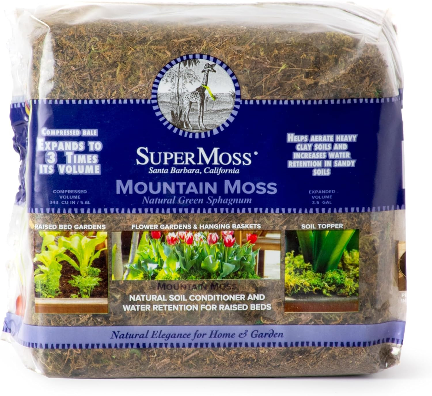23820 Mountain Moss Green Sphagnum, Mini Bale, Natural Dried