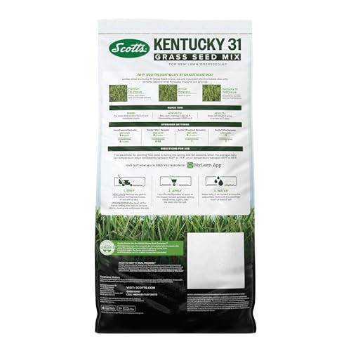 Scotts Kentucky 31 Grass Seed Mix For Lawns Or Overseeding Grows Thicker And