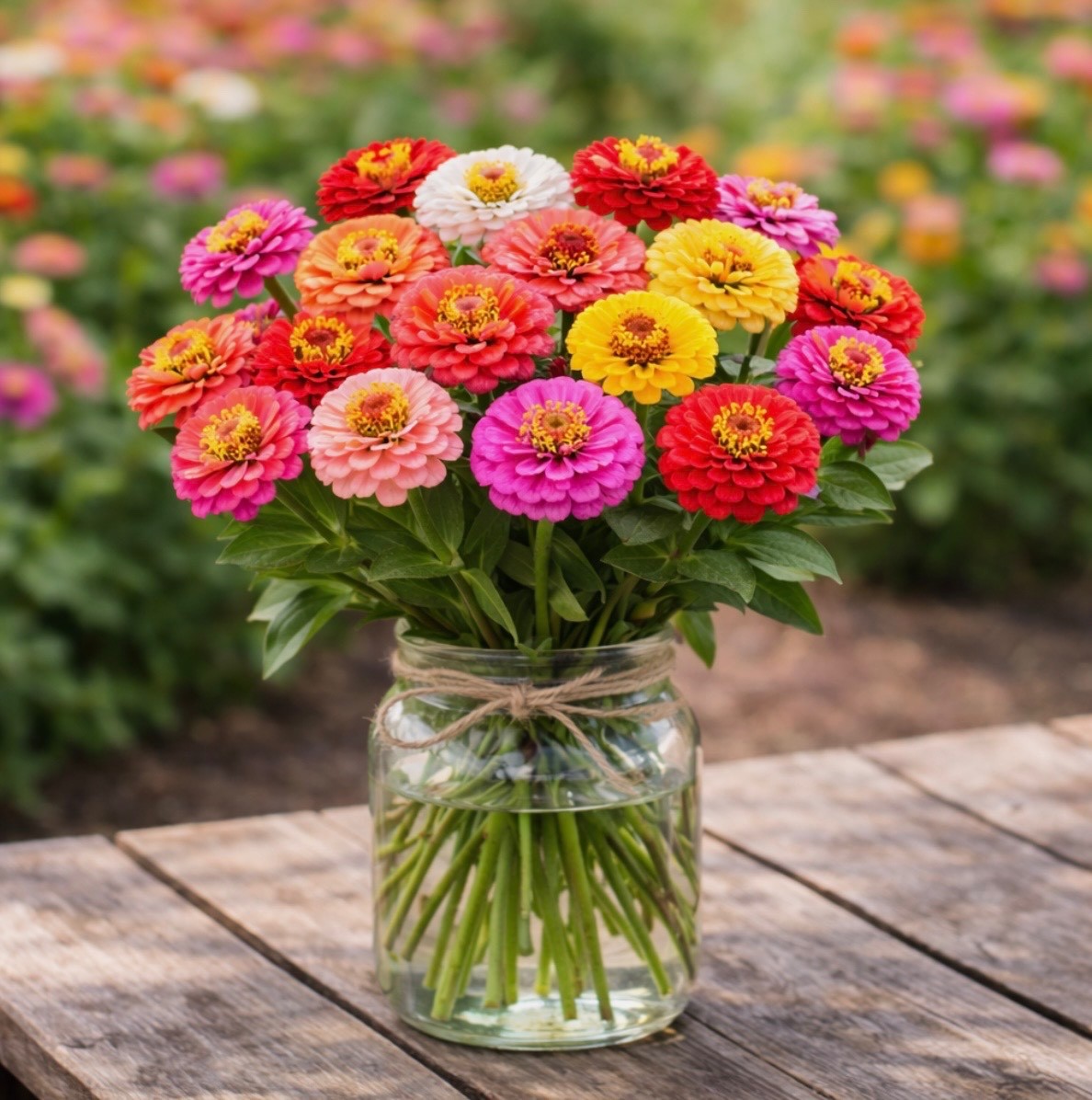 100 Fresh Zinnia Seeds, Lilliput Mix, Compact Semi-Dwarf – Double Pom Pom Blooms