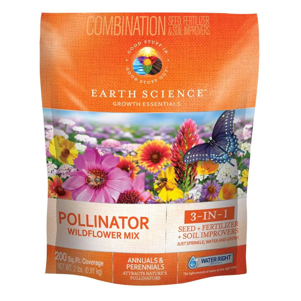 2 Lbs. Pollinator All-In-One Wildflower Mix with Seed, Plant Food and Soil Condi