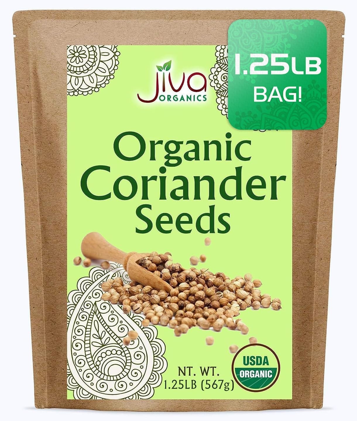 Organic Coriander Seeds Whole 1.25 lb Bulk – Non-GMO, Fresh Spices for Cooking